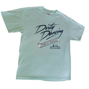 vtg t shirt dirty dancing movie mountain lake va 1987 vestron sz l ss aqua green